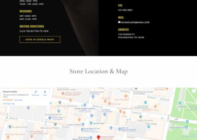 D'Antonio and Klein Jewelers Contact page below the fold, active map